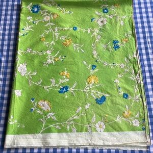 Vintage Floral Green Fabric Remnant by Kent Bragaline circa 1970s